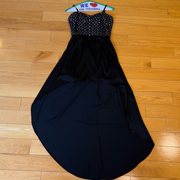 BCBGMaxAzria Dresses & Skirts - BCBGMaxAzria Black Strapless Dress with Gold Accents